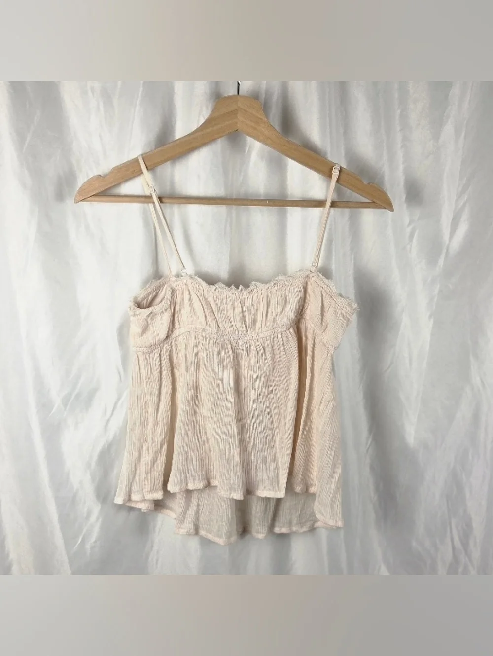 Urban Outfitters Cream Pink Lace-Trim Camisole Size Small Petite - Picture 8 of 16